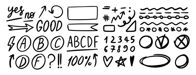 Dynamic Doodle Elements Royalty Free Vector Image