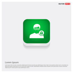 Secure user icon green web button vector