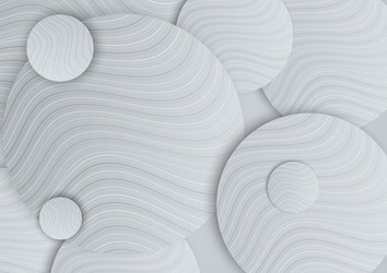 abstract white and grey gradient circles overlap vector