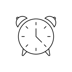 Alarm clock linear icon thin line contour symbol vector