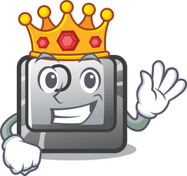 king o button installed on mascot computer vector image