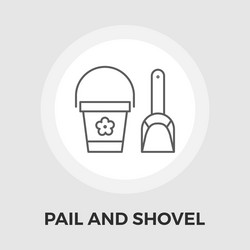 Pail and shovel flat icon vector