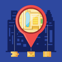 pointer location with logistic service objects vector image