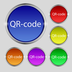 qr-code sign icon scan code symbol set of colored vector image