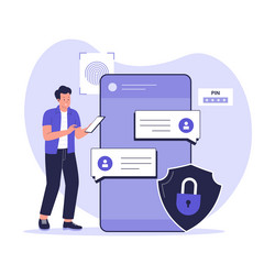 secure online messaging with encryption and user vector image