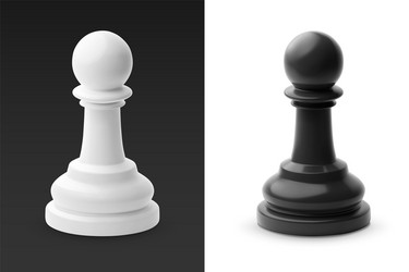 Black and white chess pawn vector