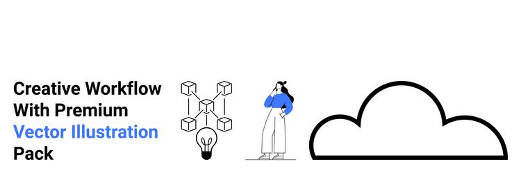 conceptual workflow and cloud connection vector image