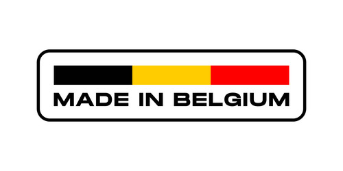 made in belgium label belgian product vector