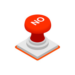 push button no icon isometric 3d style vector image
