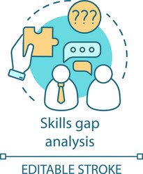 Skills gap analysis concept icon vector