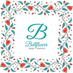 bellflower floral element wedding design vector