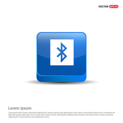 bluetooth connection icon - 3d blue button vector image