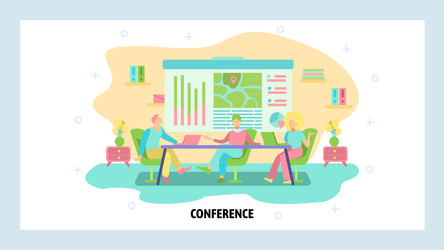 Business meeting and board conference concept vector