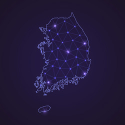 digital network map of abstract connect line vector image