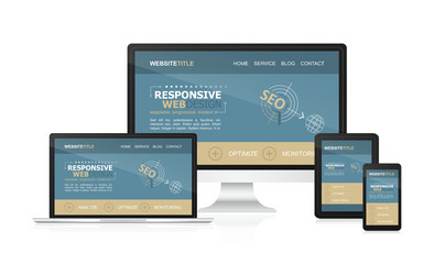 Responsive design and web devices vector