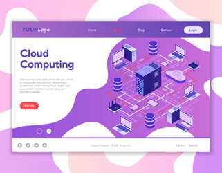 data network cloud computing technology isometric vector image