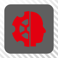 intellect rounded square button vector image