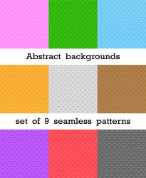 set of abstract seamless patterns rhombus vector image