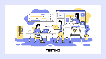 software development team work together developer vector image