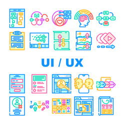 ui ux web interface mobile icons set vector image
