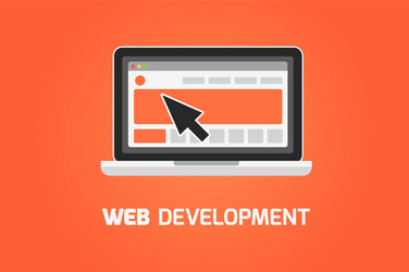 web development laptop icon create website vector image