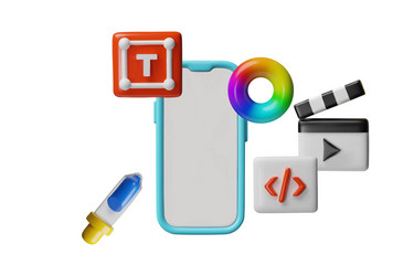 3d ui ux user software interface design vector image