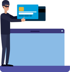 hacker stealing information avatar character vector image