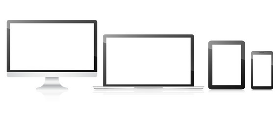 Technological devices computer notebook tablet vector