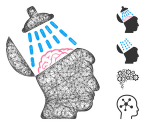 brain washing web mesh vector image