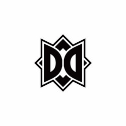 dd monogram logo with square rotate style outline vector image