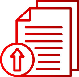 file upload line gradient icon vector image