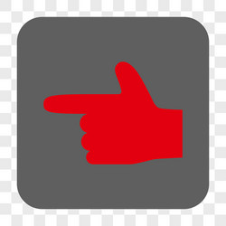 hand pointer left rounded square button vector image