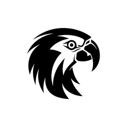 parrot head logo tattoo icon silhouette Vector Image