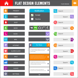 Website Mockup - Flat Web UI Elements vector image