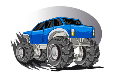 blue monster truck vector