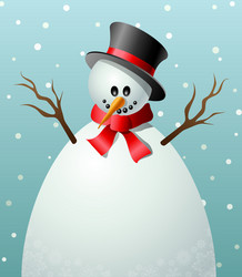 cartoon snowman text frame vector