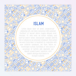 islamic concept with thin line icons vector