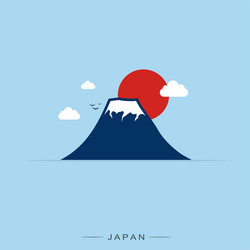 japan and fuji mountain travel landmark vector