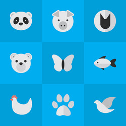 set of simple wild icons Vector Image