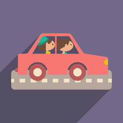 flat with shadow icon and mobile application vector image