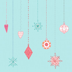 winter hand drawn toys and snowflakes collection Vector Image