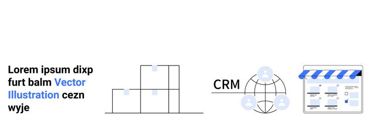 digital business graphics with text and crm vector image