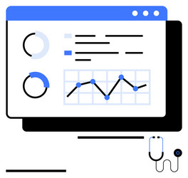 medical data analytics dashboard with graphs vector image