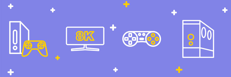 set line case of computer game controller vector image