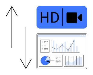 video analytics dashboard with data visualization vector image