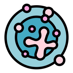 atom particles inside orbiting around nucleus icon vector image