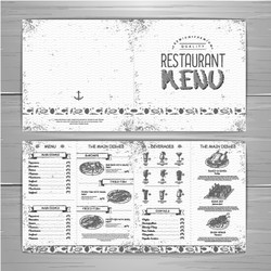 hand drawing restaurant menu design vector