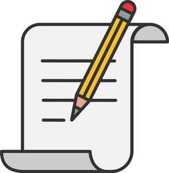 paper scroll with text and pencil color icon vector image