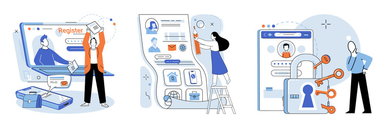 account login the user interface should guide vector image