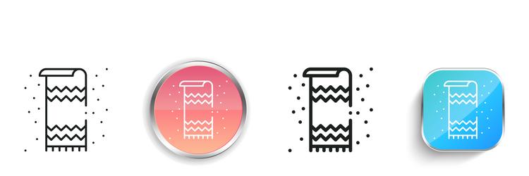 beach towel icon thin linear regular and button vector image
